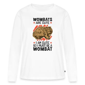 Also bin ich ein Wombat Beuteltier - Frauen Premium Bio Langarmshirt - Weiß - Vorne - Julia (174cm)