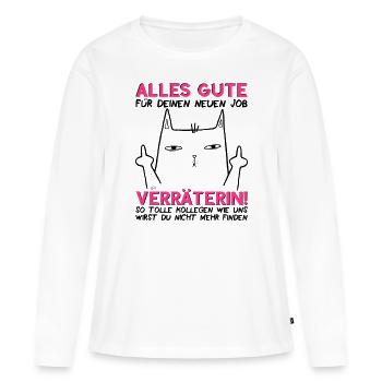 Jobwechsel Neuer Job Abschied Abschiedsgeschenk - Frauen Premium Bio Langarmshirt - Weiß - Vorne - Julia (174cm)