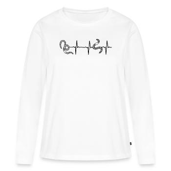 Wurm Herzschlag Würmer Herzschlag Herzwurm - Frauen Premium Bio Langarmshirt - Weiß - Vorne - Julia (174cm)