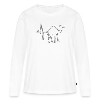 Dromedary Heartbeat - Women's Premium Organic Long Sleeve Shirt - white - Front - Julia (174cm)