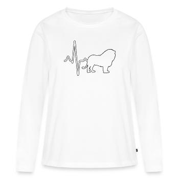 Leo Heartbeat - T-shirt manches longues Premium bio Femme - blanc - Devant - Julia (174cm)