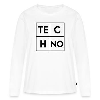 Techno - T-shirt manches longues Premium bio Femme - blanc - Devant - Julia (174cm)