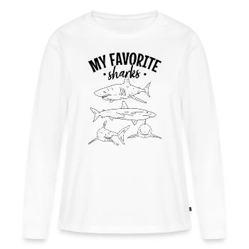 Sharkfish Meine Lieblingshaie Great White Shark - Frauen Premium Bio Langarmshirt - Weiß - Vorne - Julia (174cm)