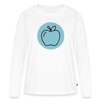 Apfel - Frauen Premium Bio Langarmshirt - Weiß - Vorne - Julia (174cm)