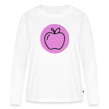 Apfel - Frauen Premium Bio Langarmshirt - Weiß - Vorne - Julia (174cm)