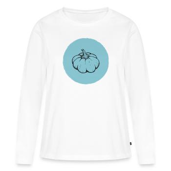 Citrouille - T-shirt manches longues Premium bio Femme - blanc - Devant - Julia (174cm)