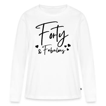 Vierzig fabelhaft - Frauen Premium Bio Langarmshirt - Weiß - Vorne - Julia (174cm)