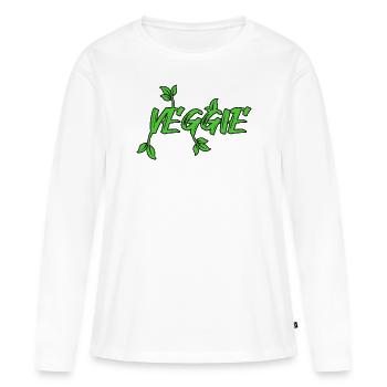 Légume végétalien - T-shirt manches longues Premium bio Femme - blanc - Devant - Julia (174cm)