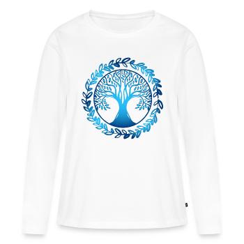 Arbre - T-shirt manches longues Premium bio Femme - blanc - Devant - Julia (174cm)