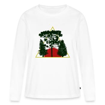 Arbre - T-shirt manches longues Premium bio Femme - blanc - Devant - Julia (174cm)