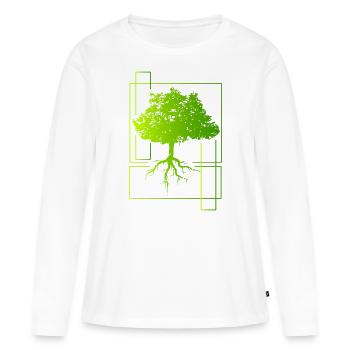 Arbre - T-shirt manches longues Premium bio Femme - blanc - Devant - Julia (174cm)