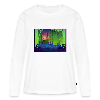 Arbre - T-shirt manches longues Premium bio Femme - blanc - Devant - Julia (174cm)