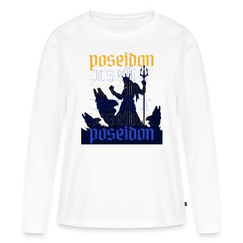 Poseidon griechischer Gott des Meeres - Frauen Premium Bio Langarmshirt - Weiß - Vorne - Julia (174cm)