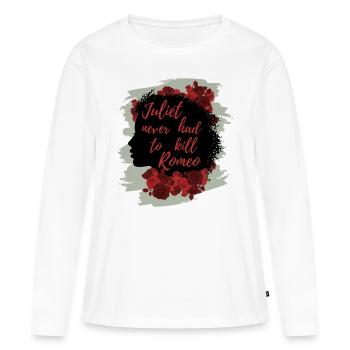 Citation de Rose Hathaway : « Juliette ne chapeau jamais tuer Rome - T-shirt manches longues Premium bio Femme - blanc - Devant - Julia (174cm)