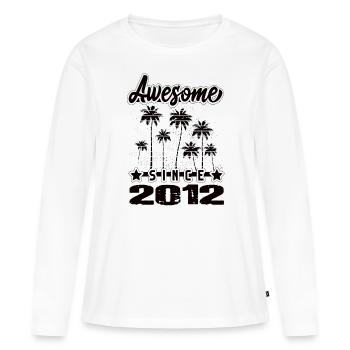 Awesome Since 2012 - Frauen Premium Bio Langarmshirt - Weiß - Vorne - Julia (174cm)