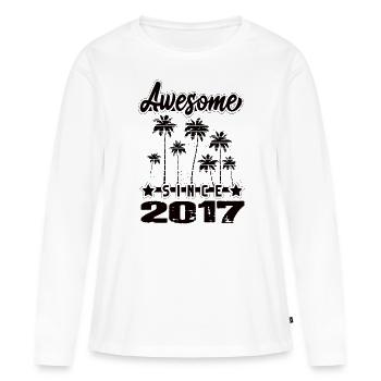Awesome Since 2017 - Frauen Premium Bio Langarmshirt - Weiß - Vorne - Julia (174cm)