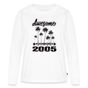 Awesome Since 2005 - Frauen Premium Bio Langarmshirt - Weiß - Vorne - Julia (174cm)