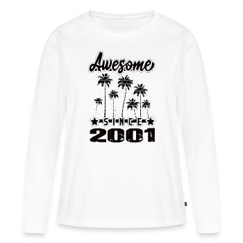 Awesome Since 2001 - Frauen Premium Bio Langarmshirt - Weiß - Vorne - Julia (174cm)