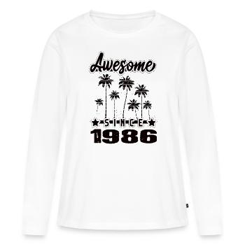 Awesome Since 1986 - Frauen Premium Bio Langarmshirt - Weiß - Vorne - Julia (174cm)