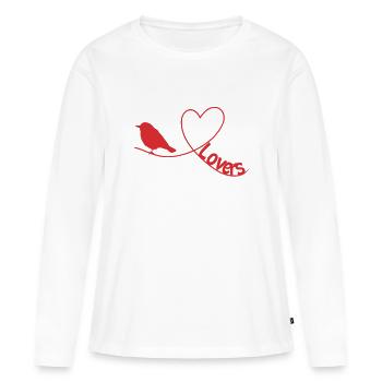 Motif d’observation des oiseaux cool pour les ornithologues amateurs - T-shirt manches longues Premium bio Femme - blanc - Devant - Julia (174cm)