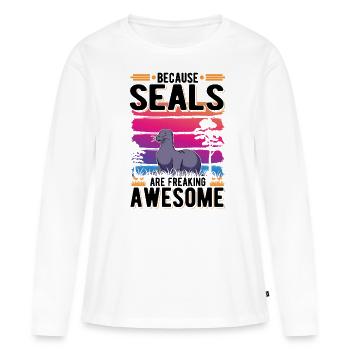 Because Seal are freaking awesome Robbe - Women's Premium Organic Long Sleeve Shirt - white - Front - Julia (174cm)