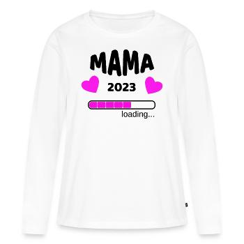 Mom 2023 Pregnant Sheep Baby Party Birth Idea - Women's Premium Organic Long Sleeve Shirt - white - Front - Julia (174cm)