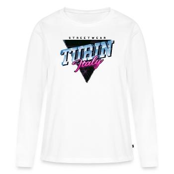 Turin Turin Turin Italie Ville Skyline Vintage Rétro - T-shirt manches longues Premium bio Femme - blanc - Devant - Julia (174cm)