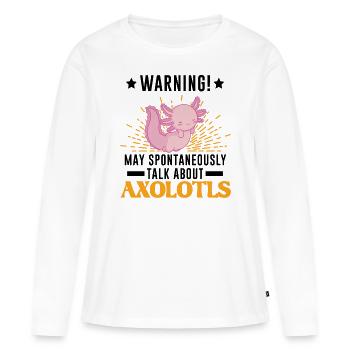 Axolotl Cadeau Queue Lurch - T-shirt manches longues Premium bio Femme - blanc - Devant - Julia (174cm)