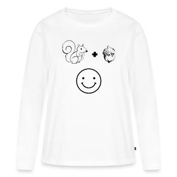 Écureuil mignon + écureuil = - T-shirt manches longues Premium bio Femme - blanc - Devant - Julia (174cm)