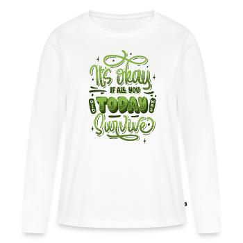 Taux de motivation santé mentale - T-shirt manches longues Premium bio Femme - blanc - Devant - Julia (174cm)