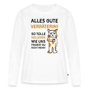Kollegin Humorvolles Abschiedsgeschenk - Frauen Premium Bio Langarmshirt - Weiß - Vorne - Julia (174cm)