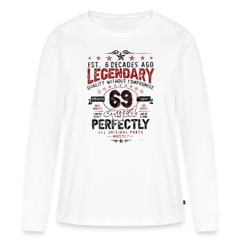 Vintage Legendary - Aged perfectly 69th birthday - Women's Premium Organic Long Sleeve Shirt - white - Front - Julia (174cm)