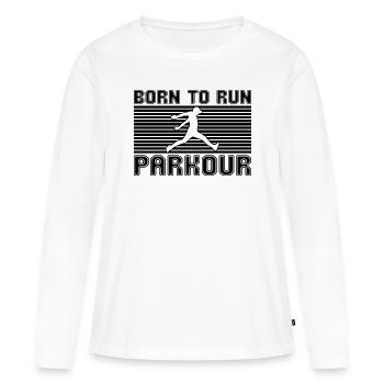 Parkour - T-shirt manches longues Premium bio Femme - blanc - Devant - Julia (174cm)