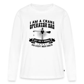 Grutier Travail Ouvrier de la construction Idée cadeau de grue - T-shirt manches longues Premium bio Femme - blanc - Devant - Julia (174cm)