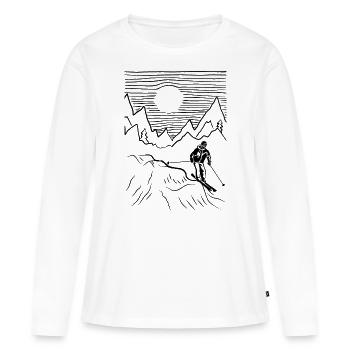 Skiing Skiing Skiing Skiing Skis - Women's Premium Organic Long Sleeve Shirt - white - Front - Julia (174cm)