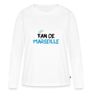Fan de Marseille - T-shirt manches longues Premium bio Femme - blanc - Devant - Julia (174cm)