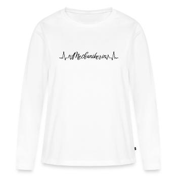 Kfz-Mechaniker Herzschlag Kfz-Mechanikerin - Frauen Premium Bio Langarmshirt - Weiß - Vorne - Julia (174cm)