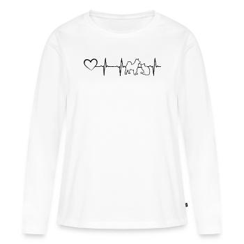 Heartbeat Dog & Cat Heartbeat Cute - Women's Premium Organic Long Sleeve Shirt - white - Front - Julia (174cm)