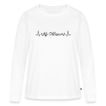 Kfz-Mechaniker Herzschlag Kfz-Schlosserin - Frauen Premium Bio Langarmshirt - Weiß - Vorne - Julia (174cm)