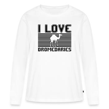 J’adore les dromadaires - T-shirt manches longues Premium bio Femme - blanc - Devant - Julia (174cm)