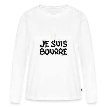 surprise je suis bourré - T-shirt manches longues Premium bio Femme - blanc - Devant - Julia (174cm)
