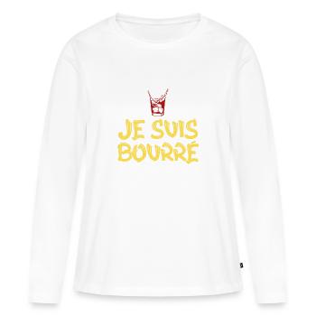 surprise je suis bourré - T-shirt manches longues Premium bio Femme - blanc - Devant - Julia (174cm)