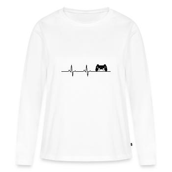 console heartbeat - Women's Premium Organic Long Sleeve Shirt - white - Front - Julia (174cm)