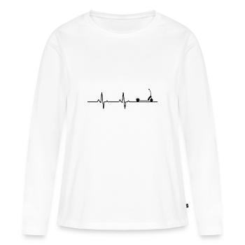 Scooter stunts Herzschläge - Frauen Premium Bio Langarmshirt - Weiß - Vorne - Julia (174cm)