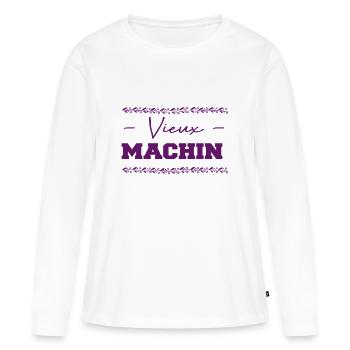 Vieux machin - T-shirt manches longues Premium bio Femme - blanc - Devant - Julia (174cm)