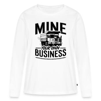 Mine Your Own Business Mining Trucker Mines - Women's Premium Organic Long Sleeve Shirt - white - Front - Julia (174cm)