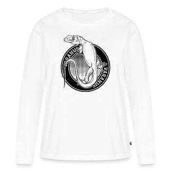 Monitor Eidechse Tattoo Stil Reptilienhalter Varanus - Frauen Premium Bio Langarmshirt - Weiß - Vorne - Julia (174cm)