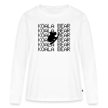 Ours Koala - T-shirt manches longues Premium bio Femme - blanc - Devant - Julia (174cm)
