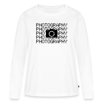 Fotografie - Frauen Premium Bio Langarmshirt - Weiß - Vorne - Julia (174cm)