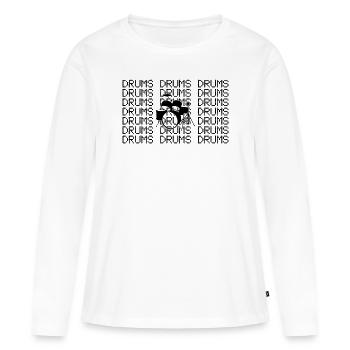 Percussion - T-shirt manches longues Premium bio Femme - blanc - Devant - Julia (174cm)